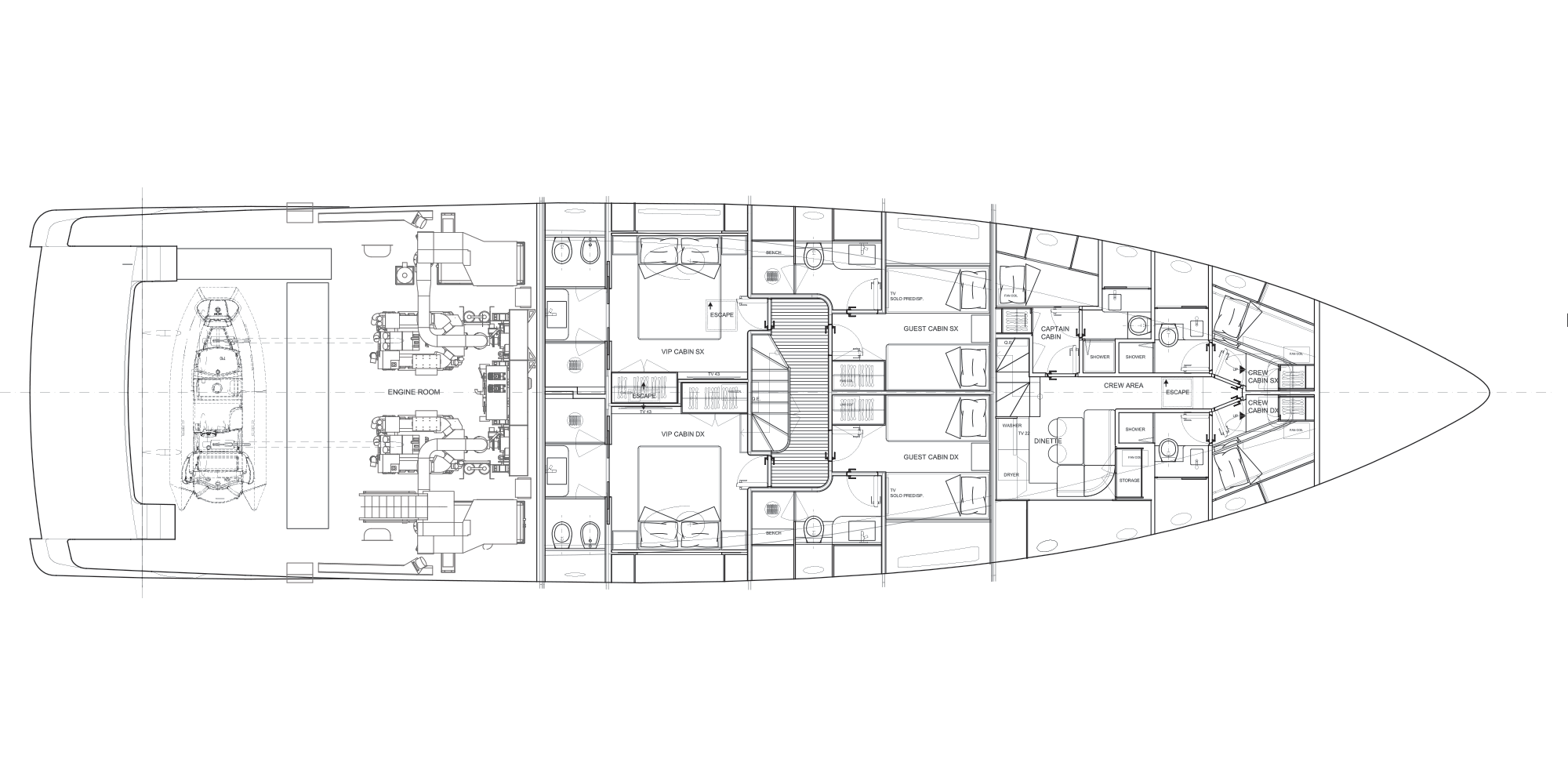 Sanlorenzo Yacht SD96 lower deck b