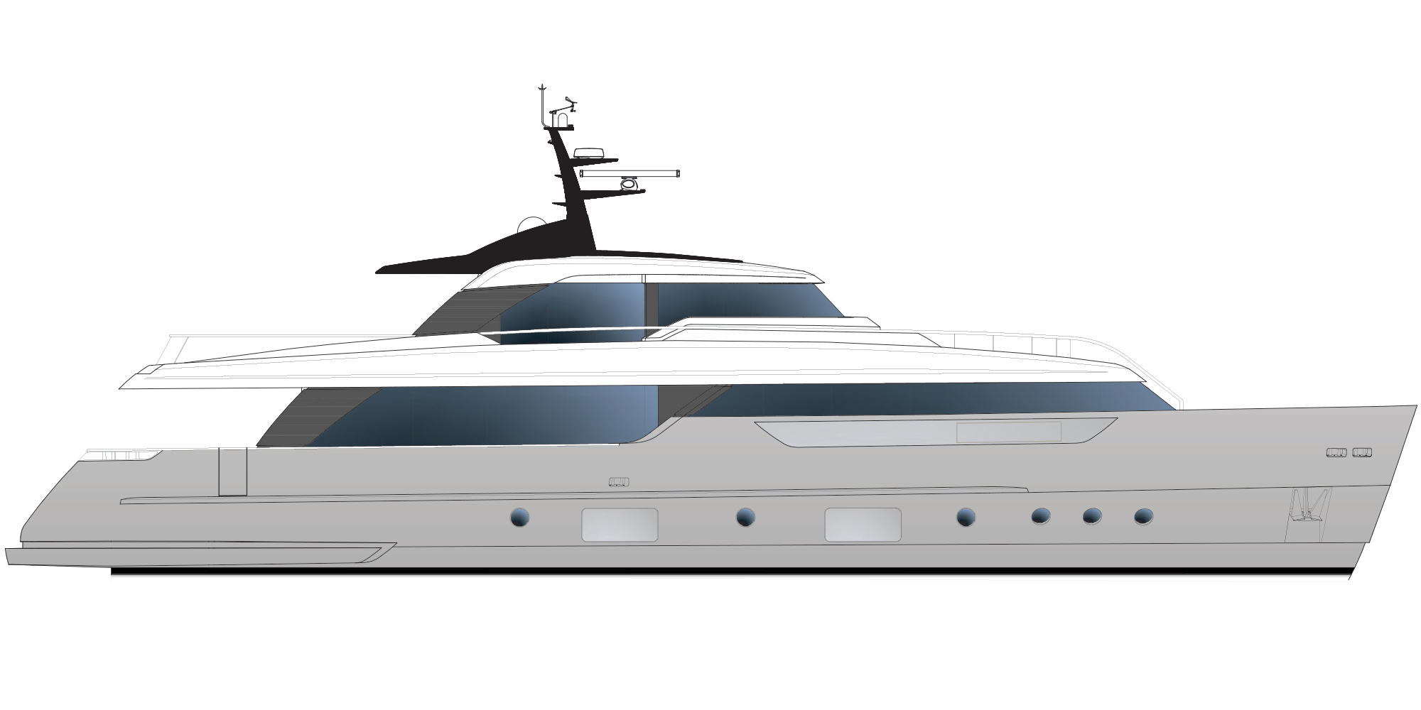 Sanlorenzo Yacht SD96 side profile